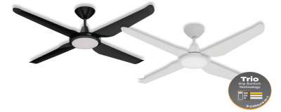 MOTION 4 BLADE 52" DC CEILING FAN WITH LED LIGHT WHITE
